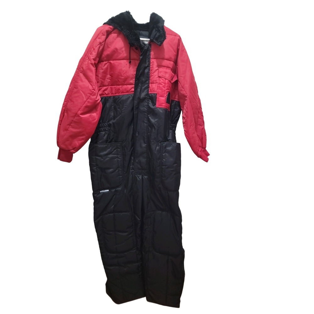 LaCrosse Mens Medium Red Black Thinsulate LiteLoft Insulated Hooded Snow Suit